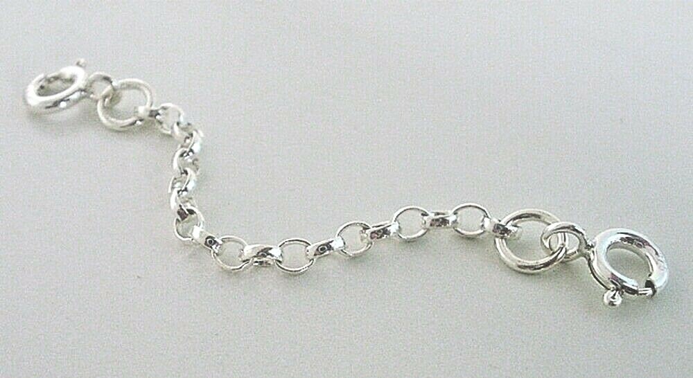 Sterling Silver Double Clasp Extension, Safety Chain Extender – 60mm / 2.3″