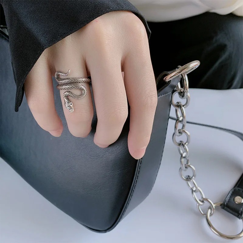 925 Sterling Silver Snake Ring Adjustable Vintage Women s Fine Jewelry Gift