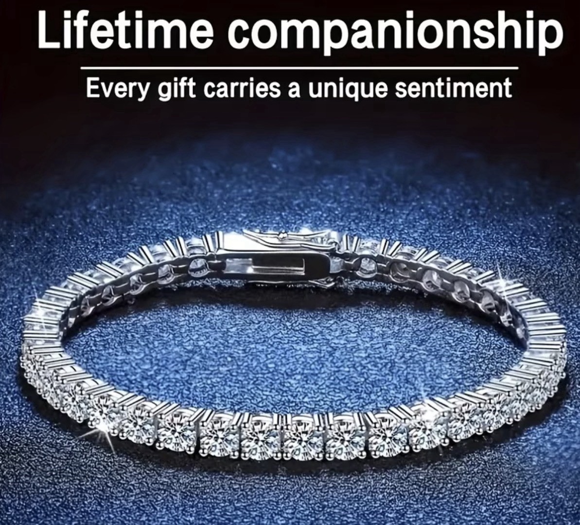 925 Sterling Silver 4.8mm 7 Inch Moisannite Tennis Bracelet