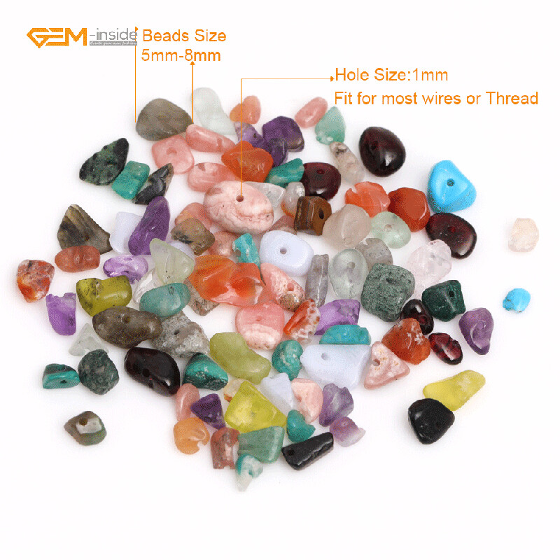Natural Chips Assorted Gemstone Freeform Loose Beads Jewelry Making 34″/15” DIY