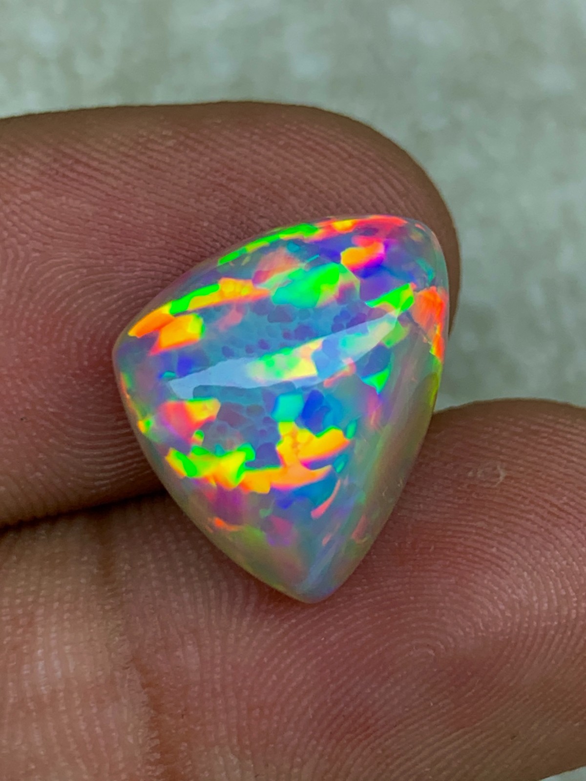 Natural Ethiopian Honeycomb Opal 4.90crt Trillion Cabochon Loose Welo Gemstone