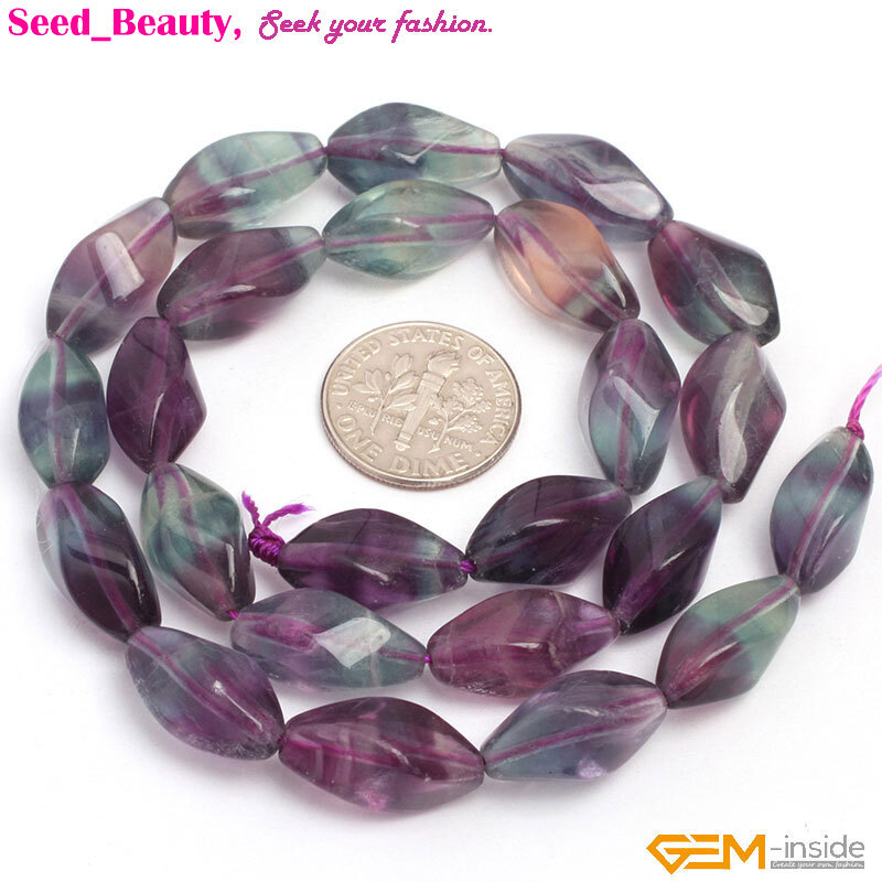 Natural Gemstone Stone Twist Beads Jewelry Making 15″ Loose 8x16mm Bead 24-25Pcs