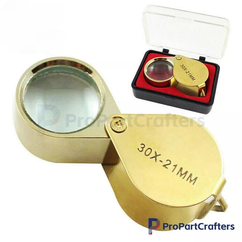 30X Jewelers Loupe Pocket Magnifying Glass Jewelry Eye Loop Coin Magnifier