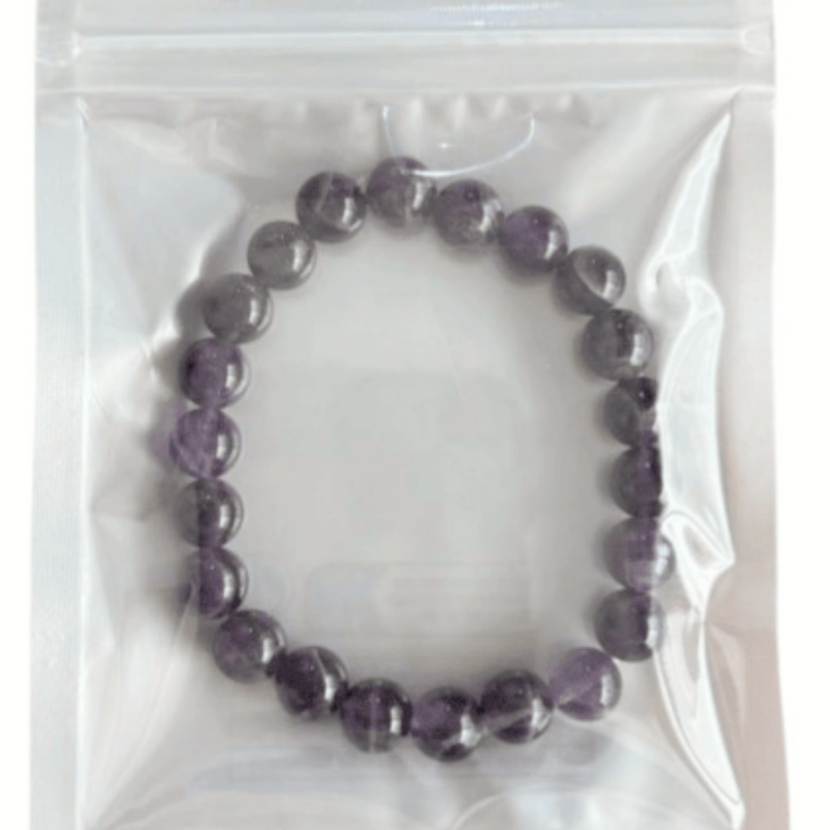 Smooth Round Beads 8mm Purple Crystal Cluster Fashion Elastic Cord Bracelet