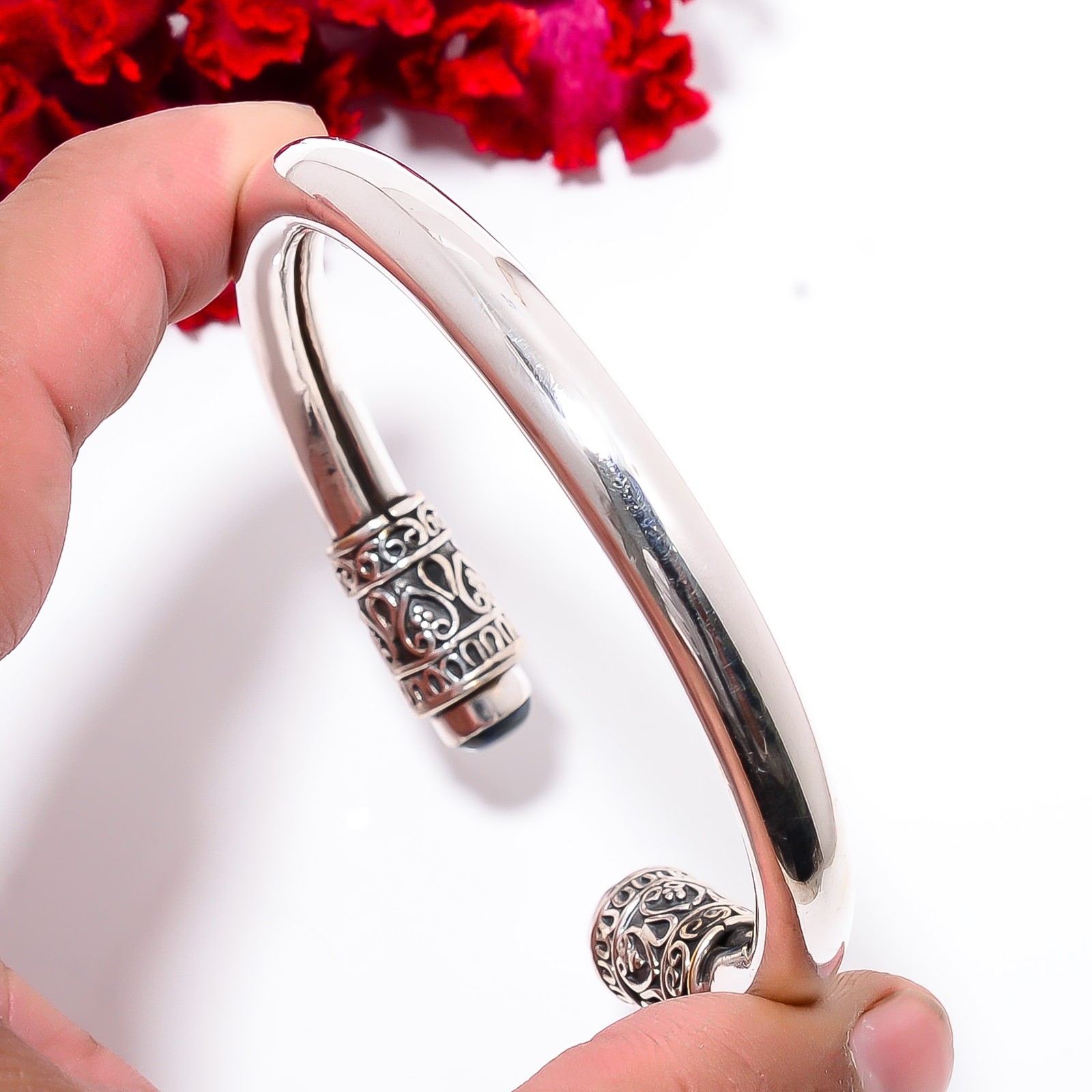 Kyanite – Nepal 925 Sterling Silver Bali Cuff|C1000394112
