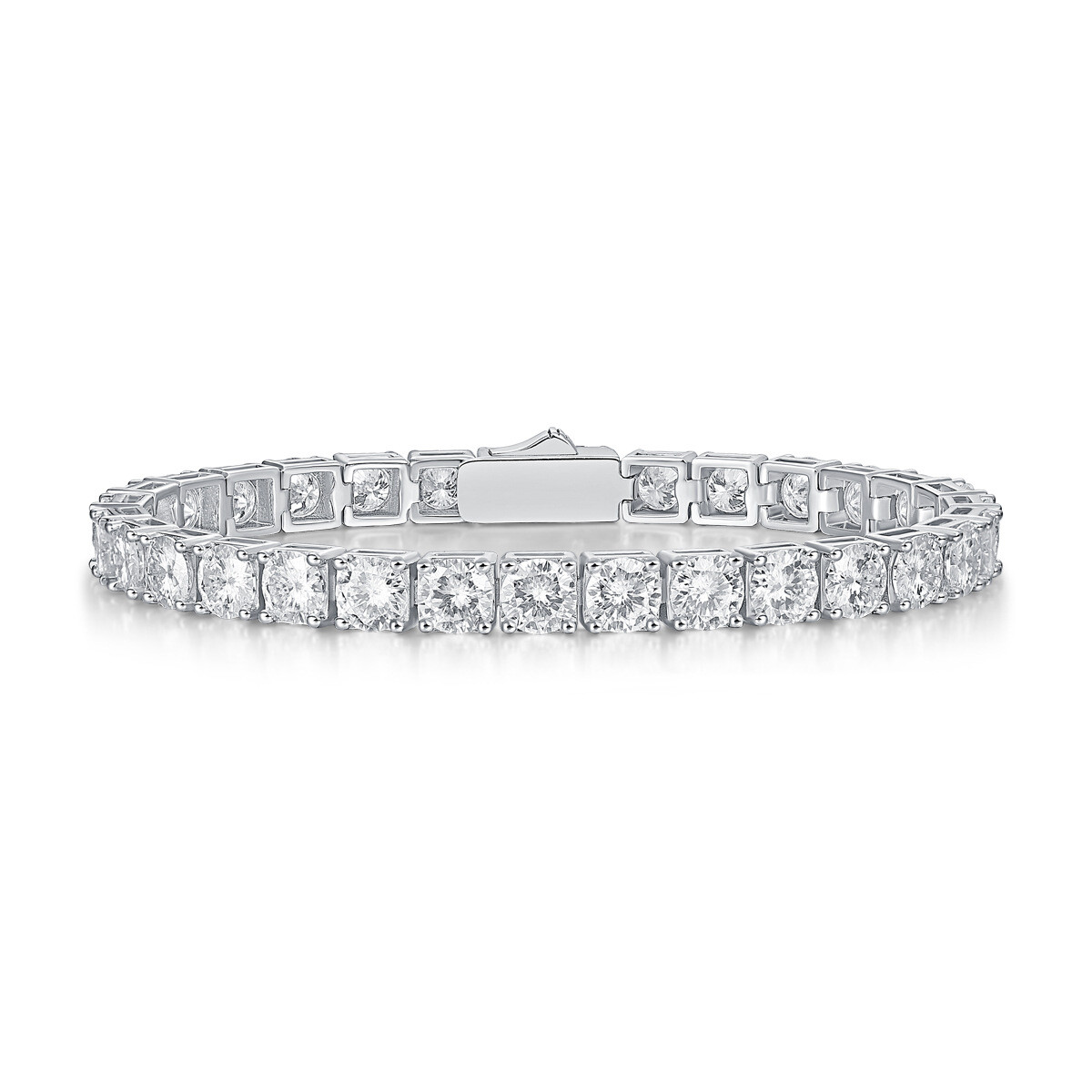 2-8mm REAL VVS D Color MOISSANITE Tennis Chain Bracelet 925 Silver Pass Tester!!