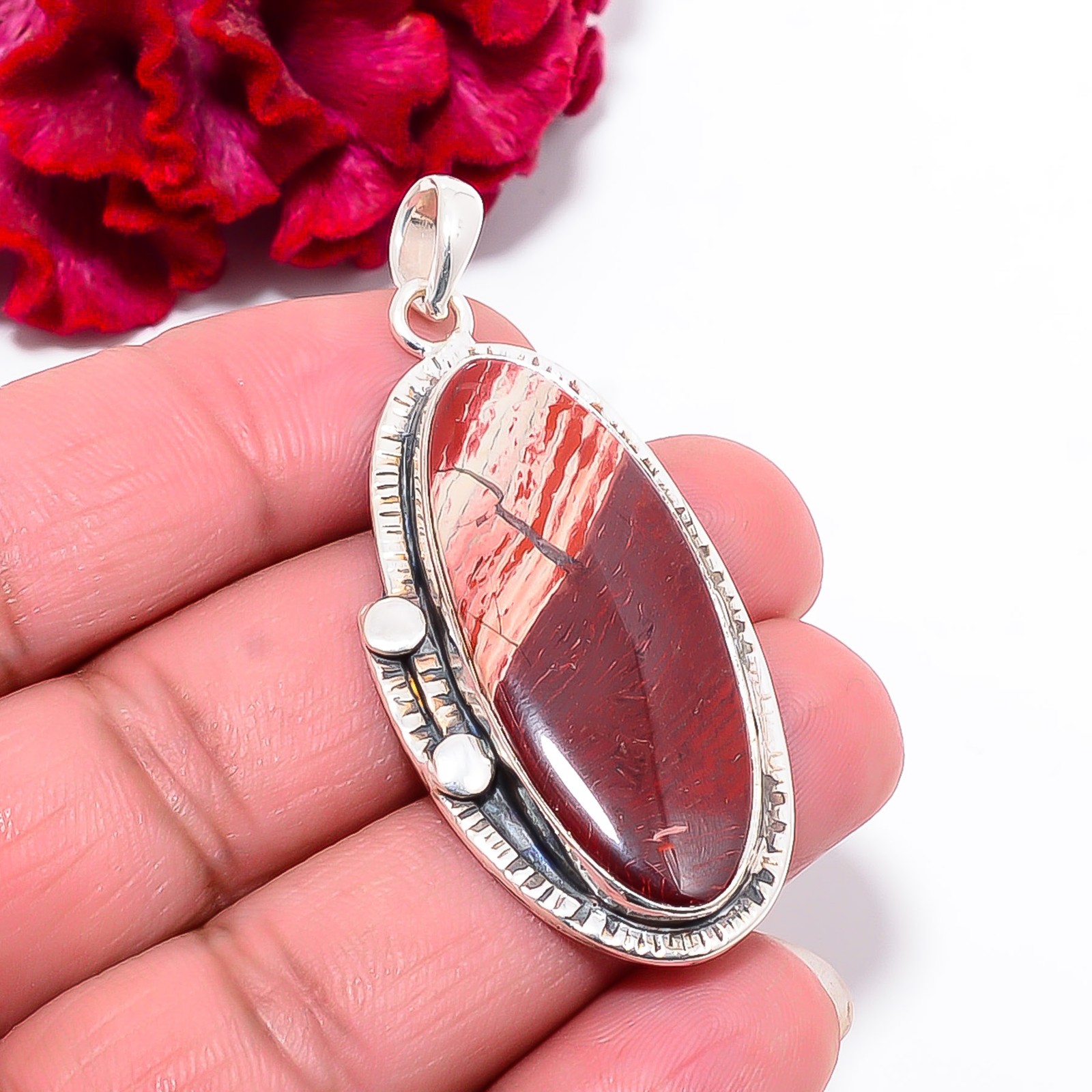 Snake Skin Jasper – Australia 925 Sterling Silver Pendant 2.18″ P101717