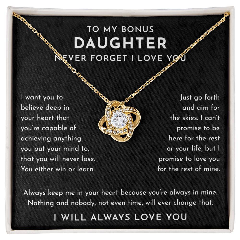 To My Bonus Daughter Gift, Bonus Daughter Necklace, Bonus Daughter Jewelry Gifts
