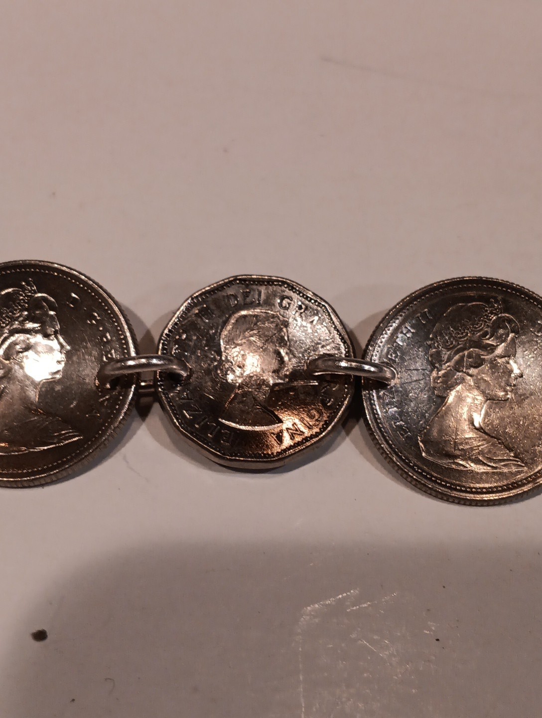 Canadian Silver Coin Bracelet 7 Coins 34grams