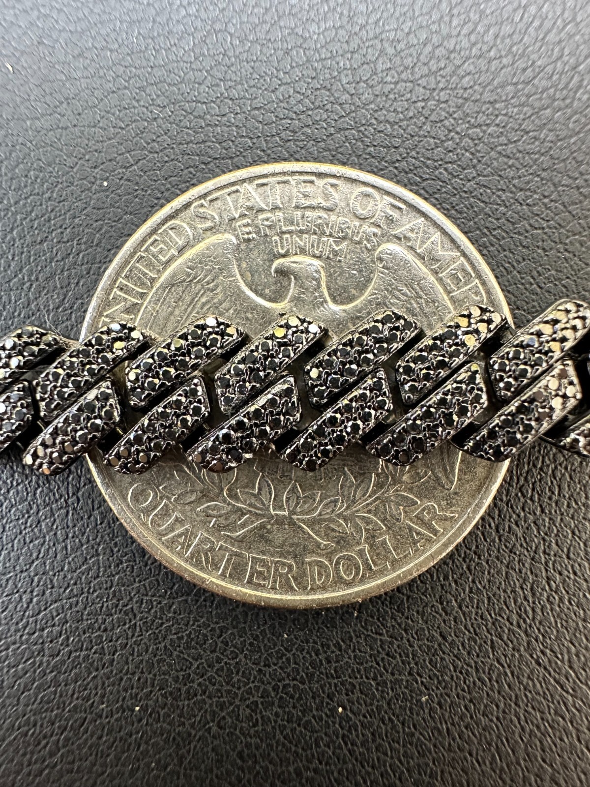 BLACK MOISSANITE 8mm Real Miami Cuban Link Prong Bracelet Iced Solid 925 Silver