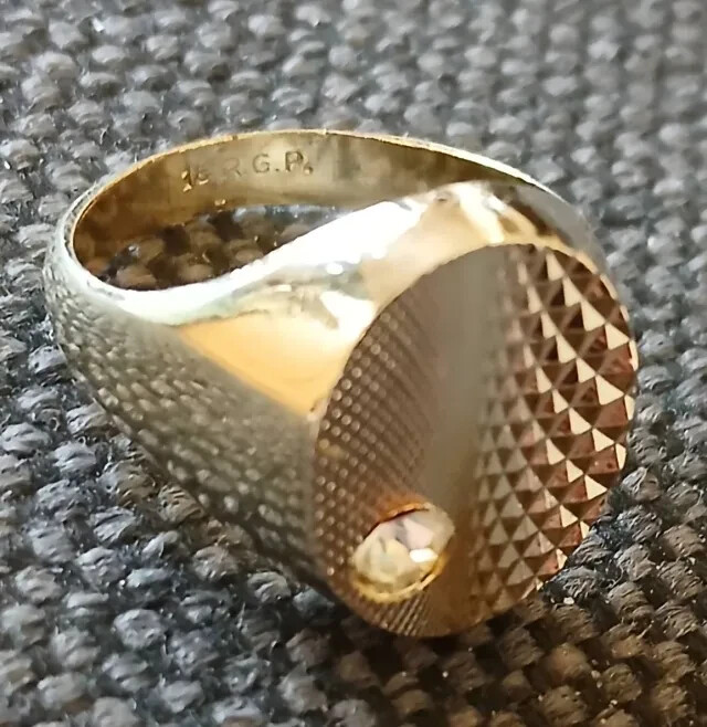 18k Rolled Gold Plated Men’s Ring – Size P / US Size: 8