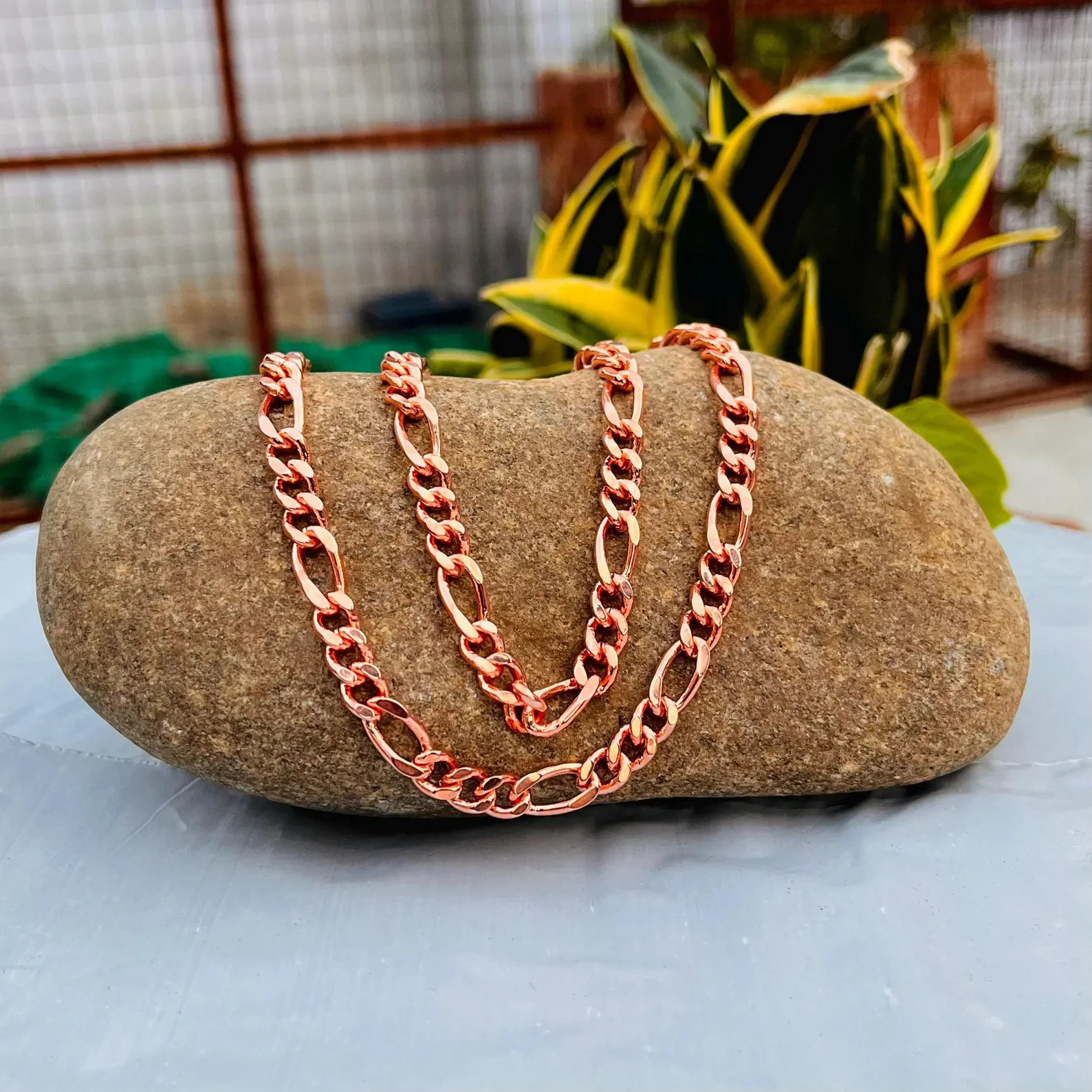 14 inch Pure Copper FIGARO Chain Necklace, Healing Copper Jewelry, Spiritual