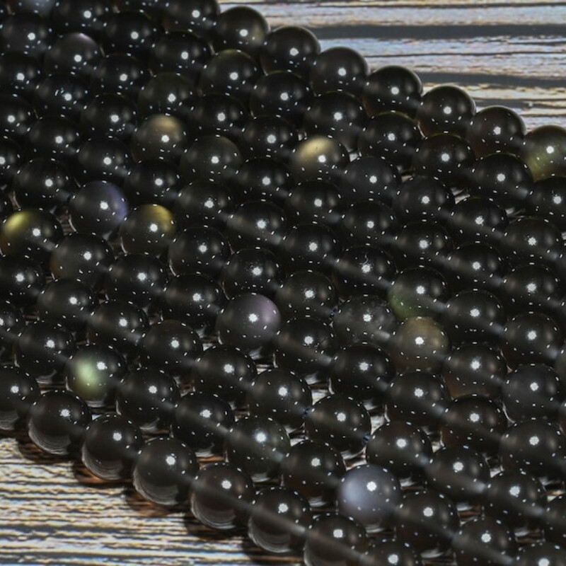 4mm 6mm 8mm 10mm 12mm 14mm 18 Mm 20mm Natural Rainbow Black Ice Obsidian Beads
