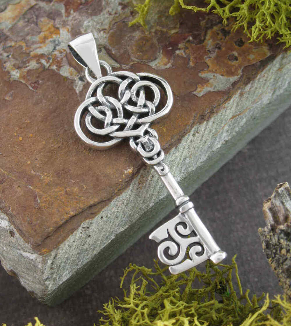 Celtic Knot Key Triskelion Pendant ONLY No CHAIN Antique Vintage Style