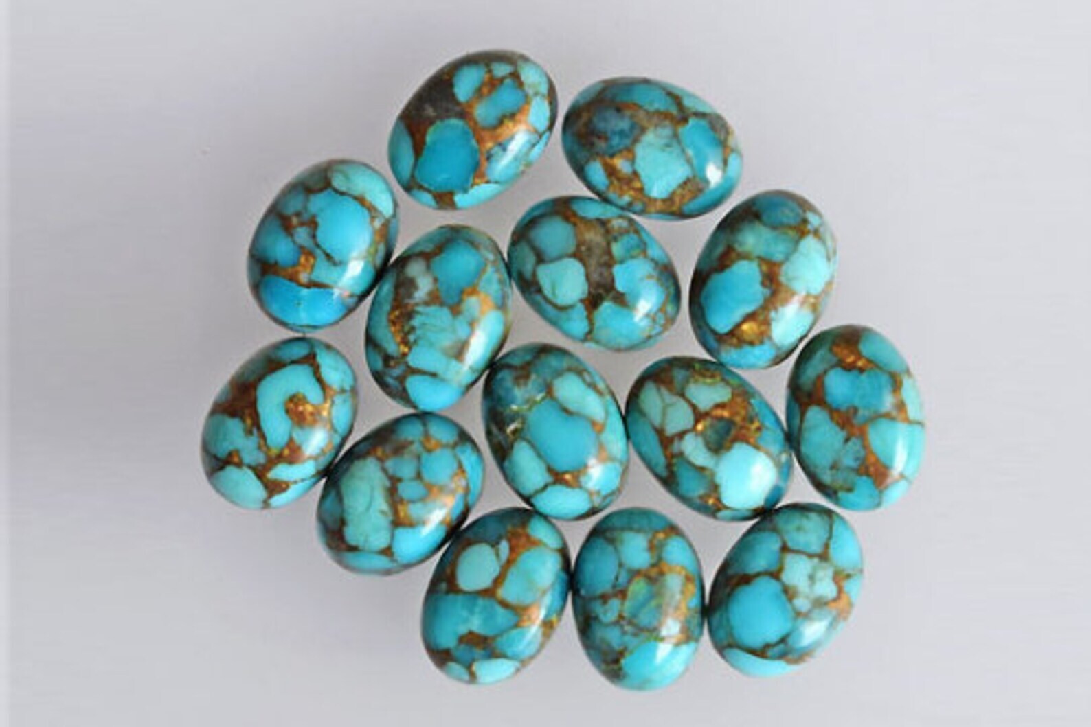 Blue Copper Turquoise Oval Cabochon Loose Gemstone Wholesale Lot