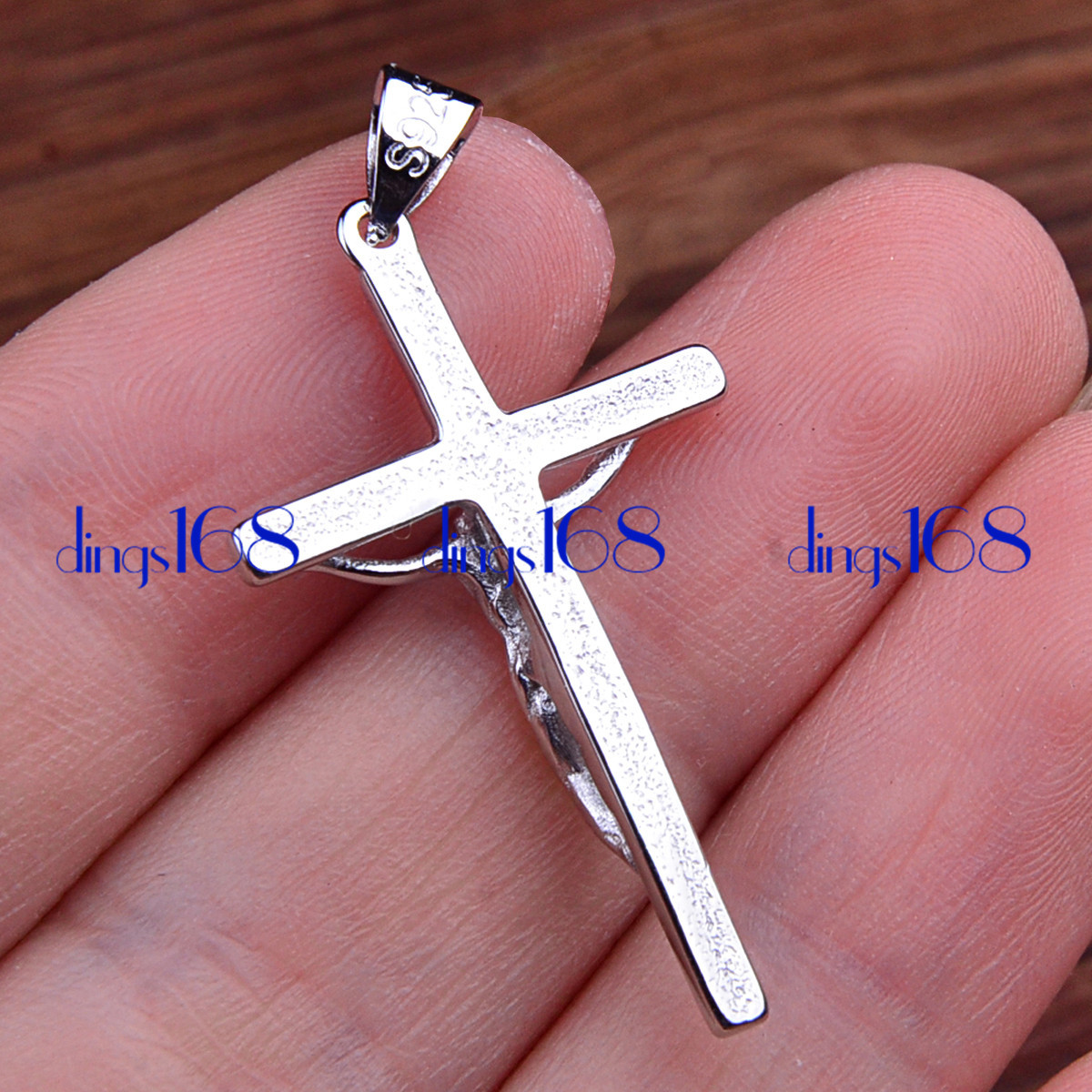 925 Sterling Silver Crucifix Cross Pendant +16/18/20/22/24/26-38″ Necklace H083s