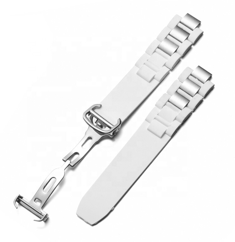 DISMAY 20mm 10mm Silicone Rubber Watch Strap Band For CARTIER 21 Chronoscaph 21