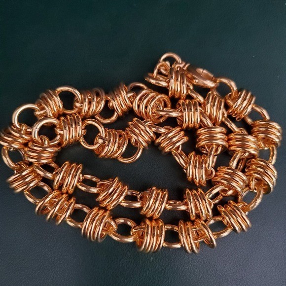 Bronze Milor Italy Gold Tone Loop Necklace Everyday Wear to Dressy