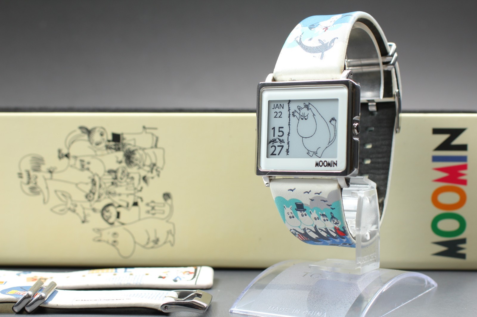 【EXC+5/N Batt,Box】EPSON MOOMIN Smart Canvas W1-MM4031L 2015 Limited Watch JAPAN