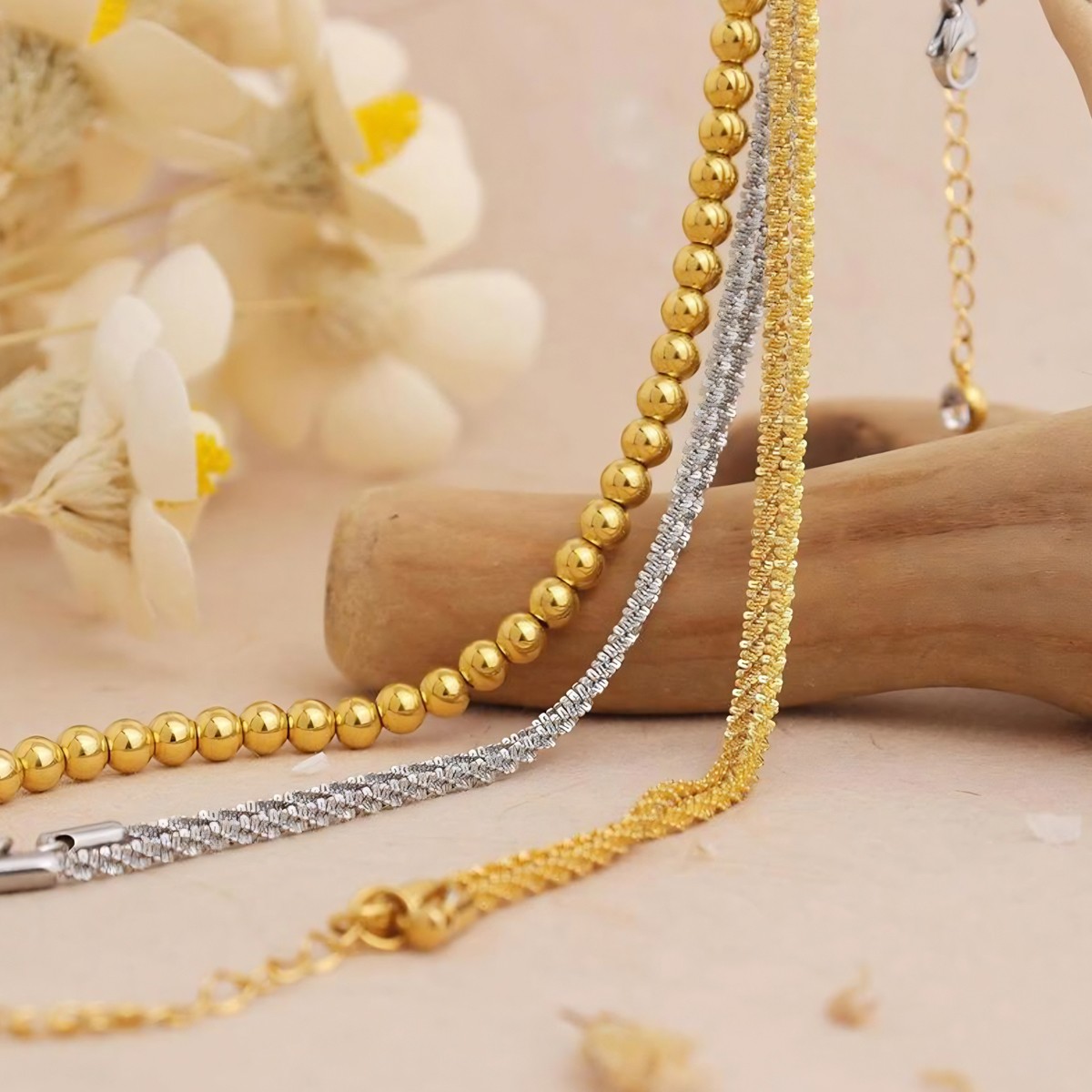 Gold Silver Ankle Bracelets Dainty Layered Adjust Waterproof Anklet Women Gifts
