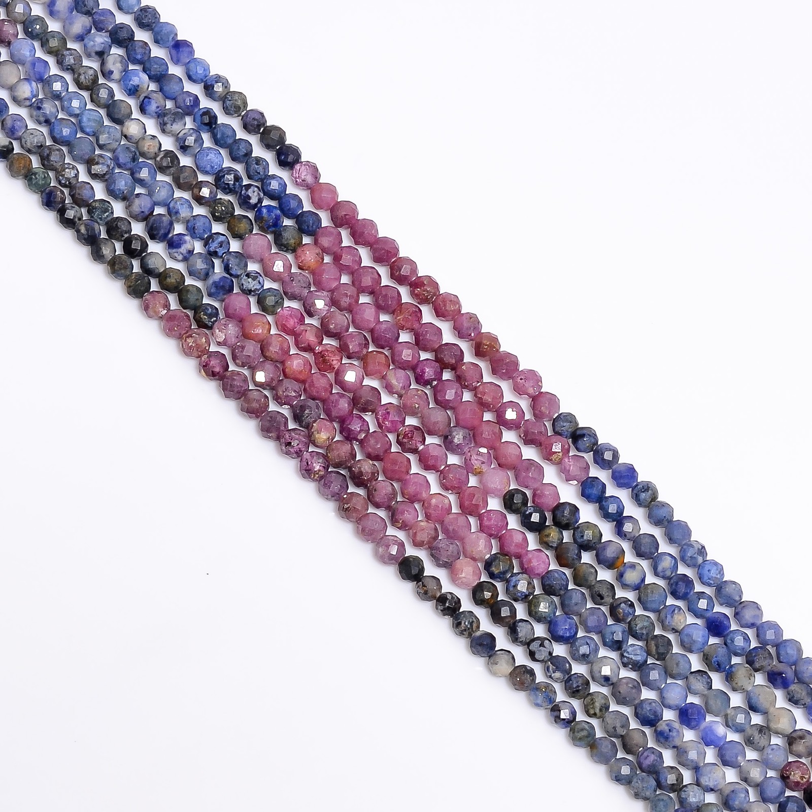 Natural Sapphire Shaded Gemstone Rondelle Faceted Beads 3 mm Strand 12.5″ UGB286
