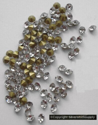 100pcs crystal rhinestones tin cuts high quality 3.5×1.5mm foil backed misc012a