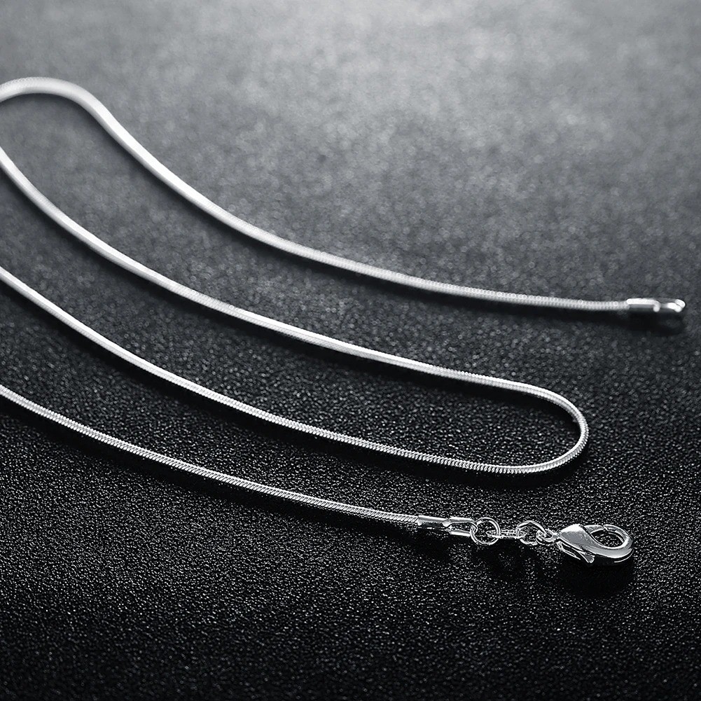10PCS 925 sterling solid silver 1MM 16-30inch snake chain necklace