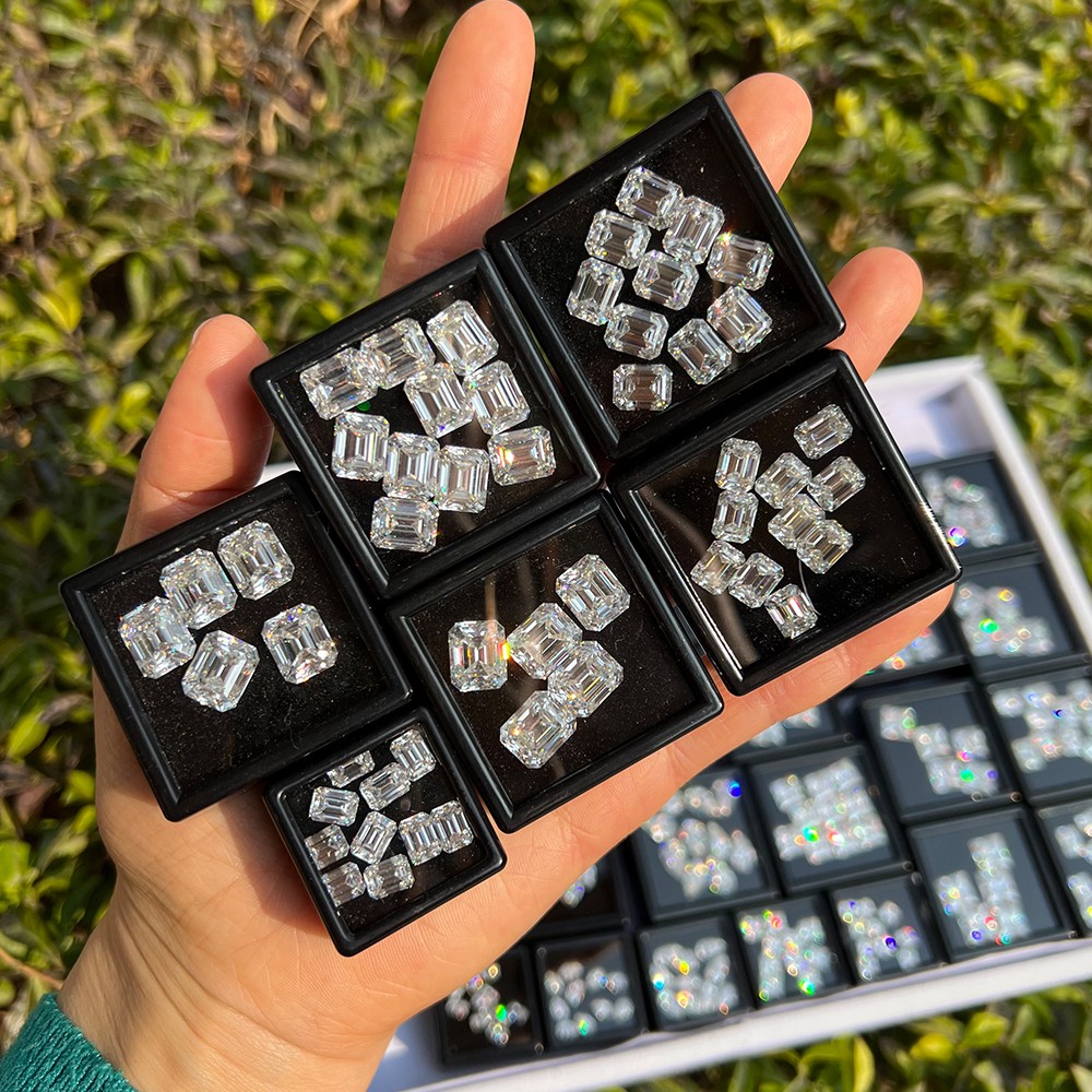 US 1-10CT Emerald Cut Loose Moissanite Stone D VVS1 Gemstones for Jewelry Making