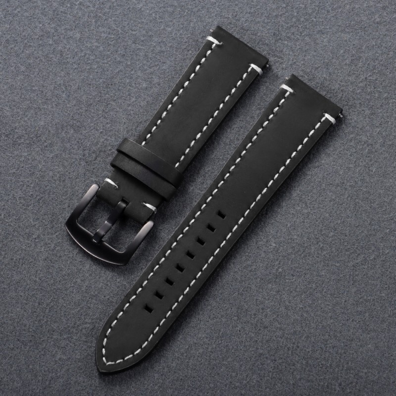 Quality Genuine Leather Watch Strap, Quick Release Wristband 18 19 20 21 22 24mm