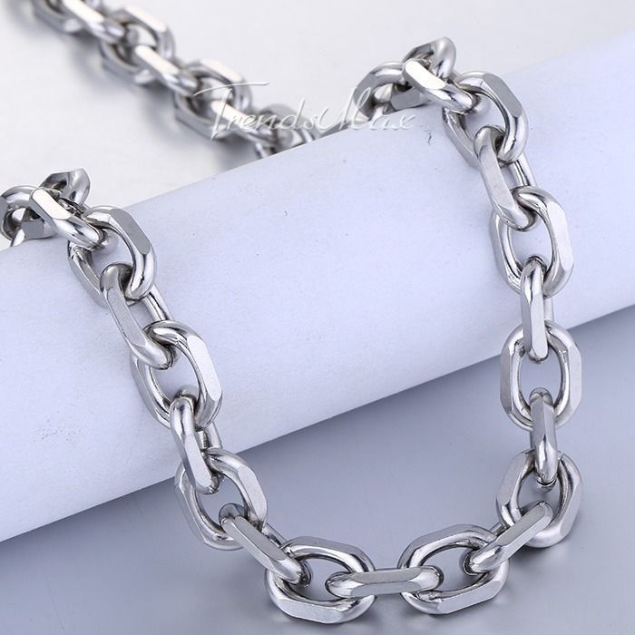 2.5/3/4/6/9mm Cable Rolo Link Stainless Steel Mens Boys Chain Necklace 18-36″
