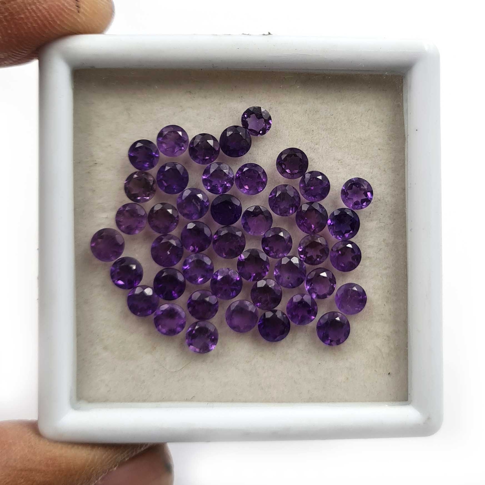 Natural African Amethyst Round Cut Loose Stone Lot 4 MM 10 CT 44 Pcs