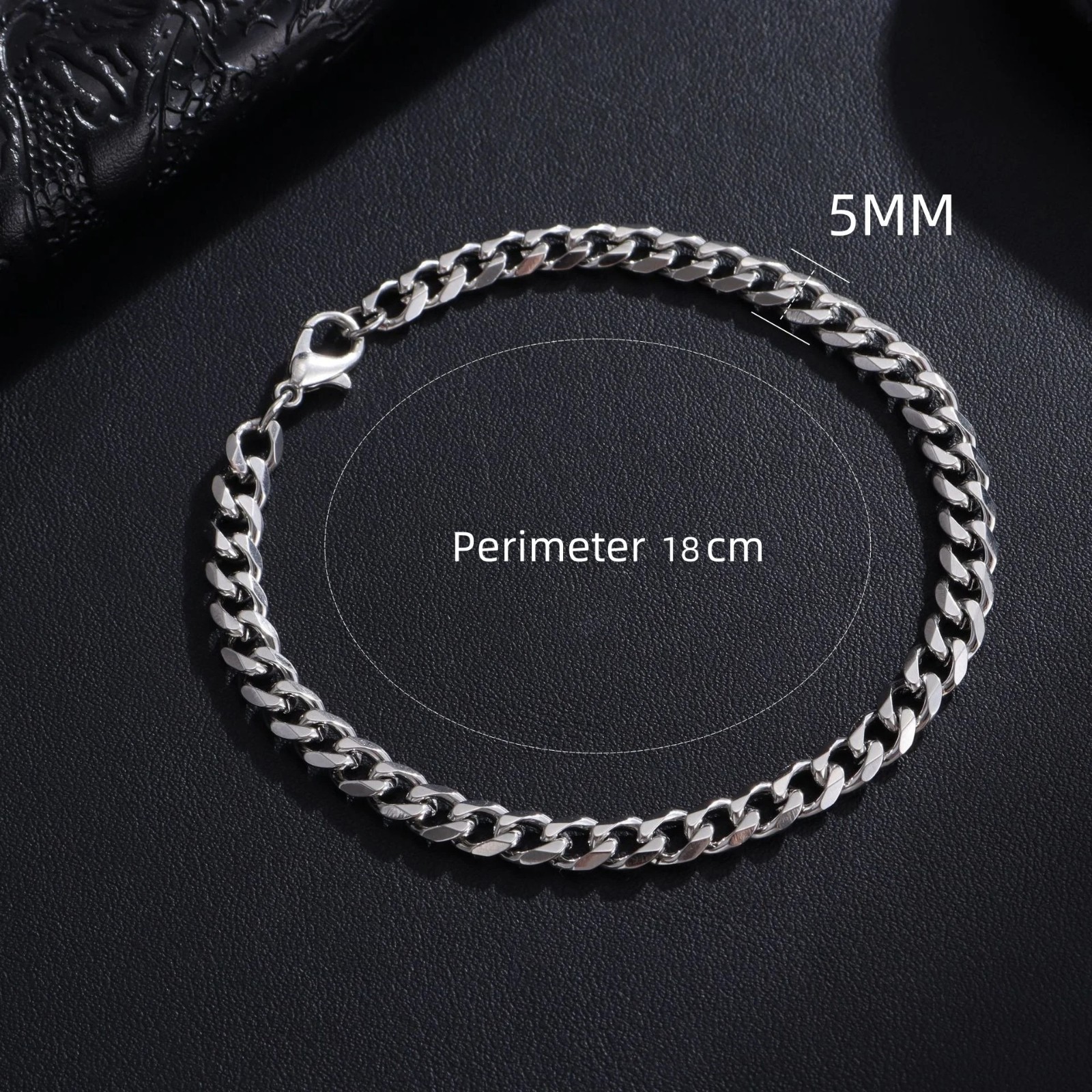 1pc Cuban Link Stainless Steel Bracelet – Classic Chain Jewelry for Men & Women
