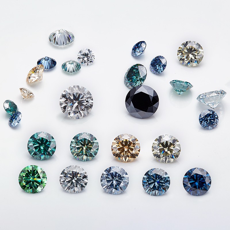 Round 0.1-10ct Moissanite Loose Stones Colorful VVS Gemstones for Jewelry Making