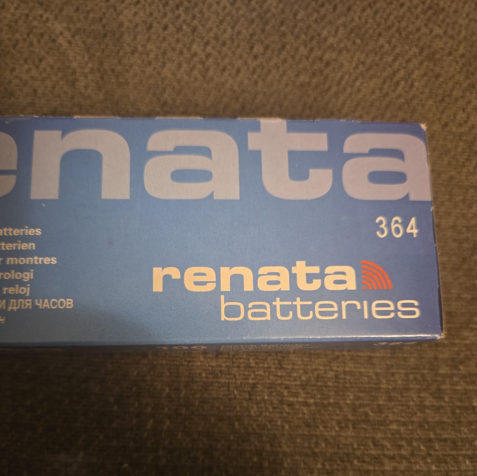 Renata 364 SR621SW 1.55V Silver Oxide Battery-Box of 100 W/TRACKING Exp.09/2025