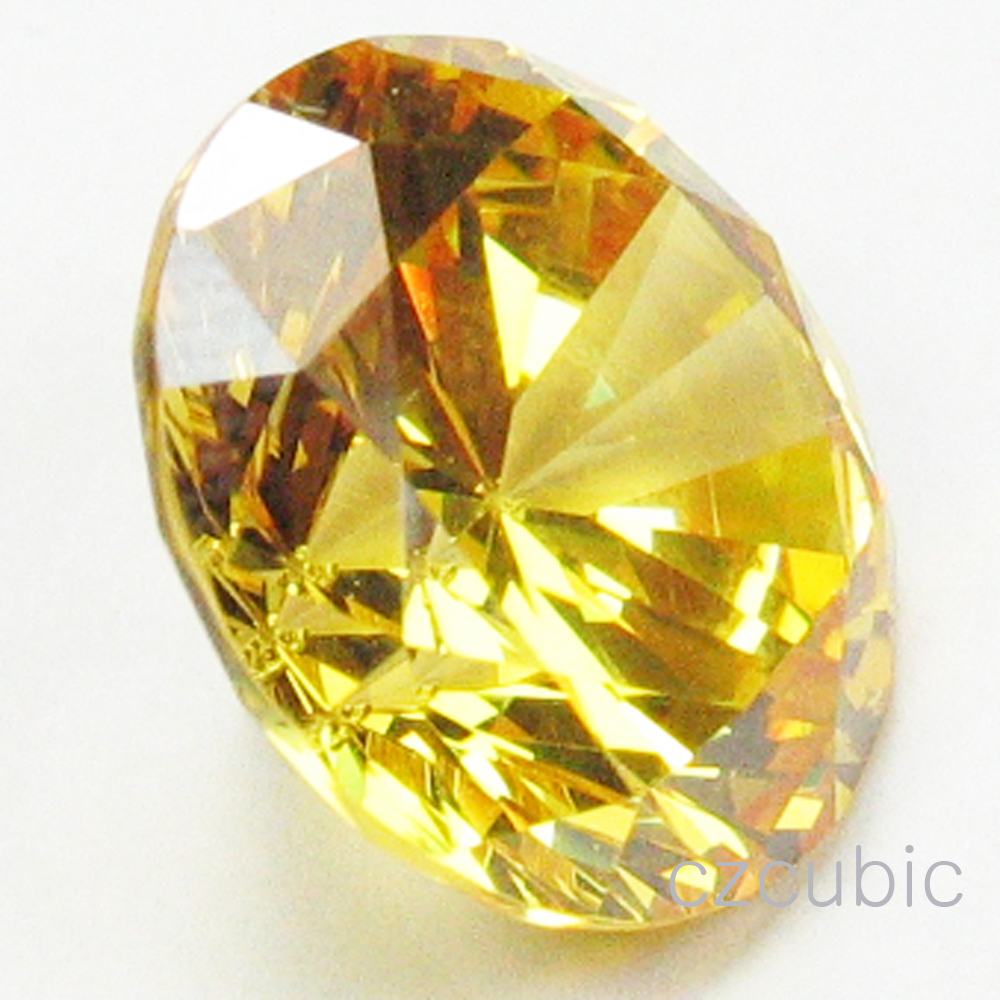 YELLOW CUBIC ZIRCONIA ROUND SHAPE SUPER & SUPER QUALITY LOOSE U.S.A SHIPPER