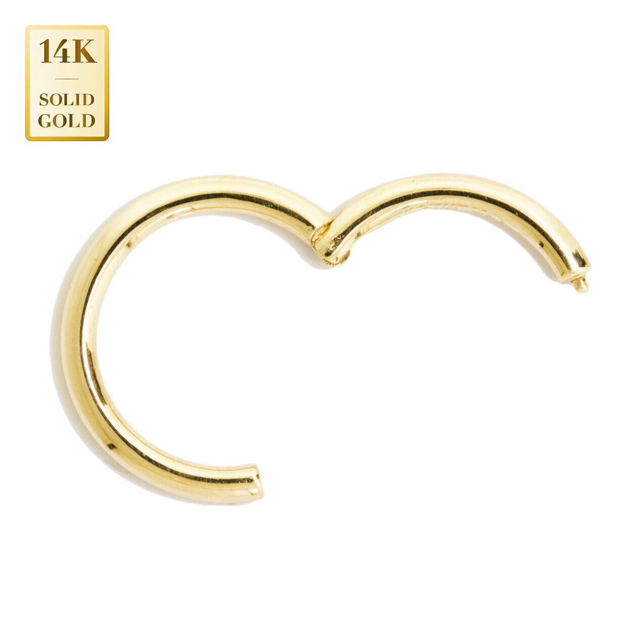 20G Gauge 14K REAL Solid Gold Hinged Segment Septum Ear Hoop Nose Ring Earrings