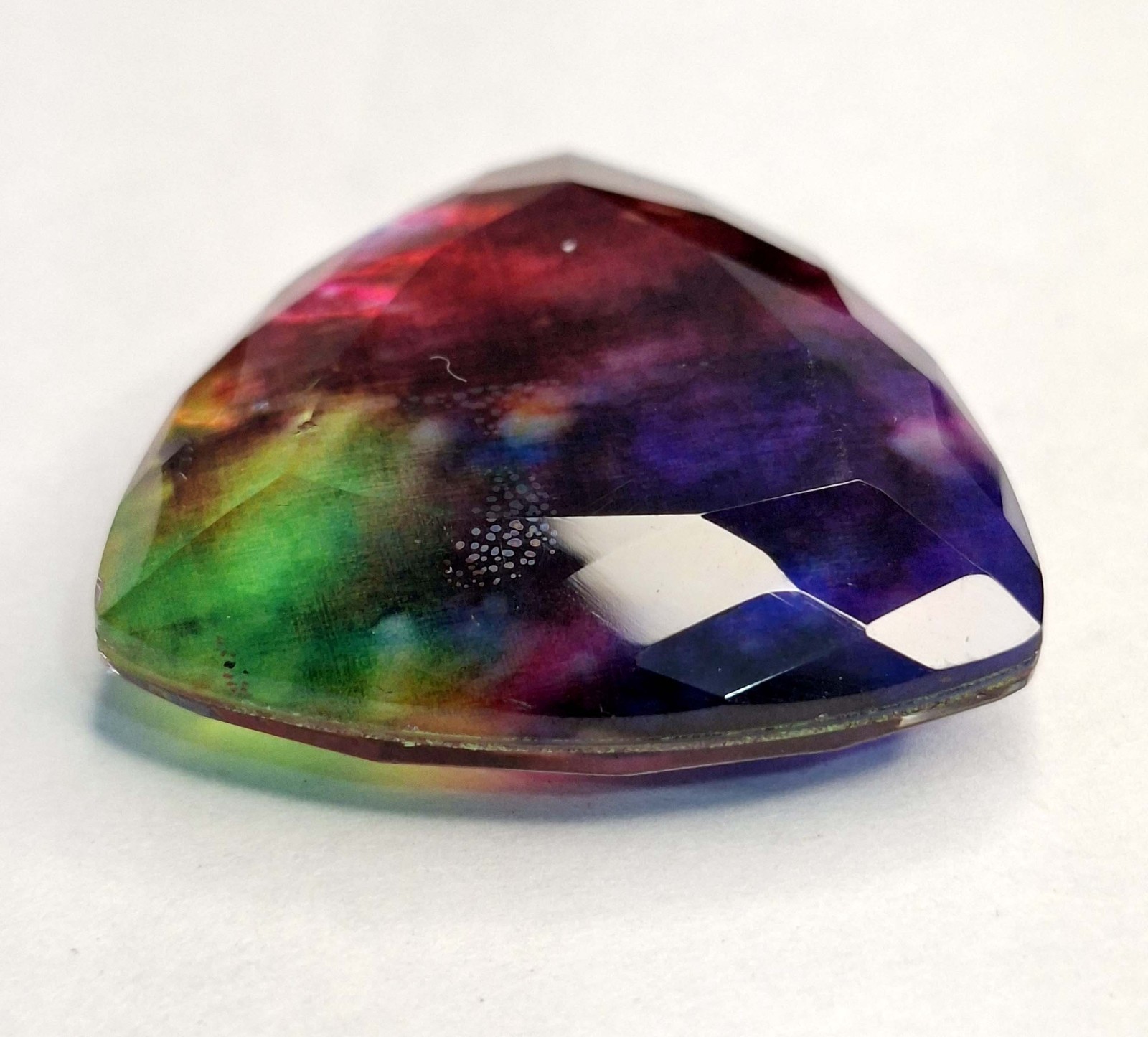 Doublet Trillion Cut Natural 46-48 Ct Ammolite Certified Loose Gemstone RK875
