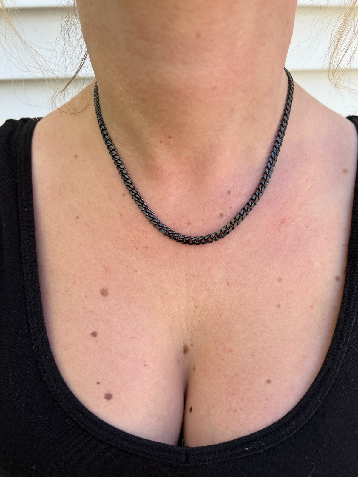 5mm Miami Cuban Link Necklace Black Oxidized Rhodium Real 925 Sterling Silver