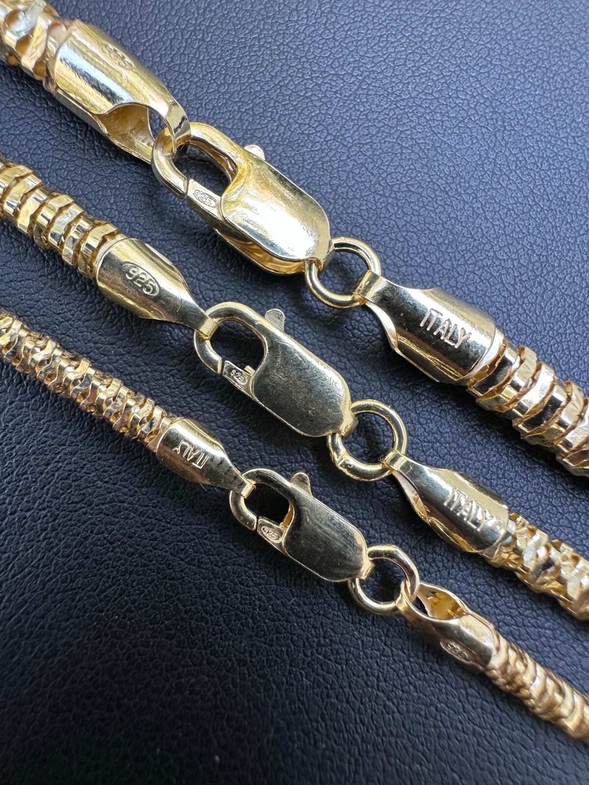 14k Gold Vermeil 925 Silver Diamond Cut Sparkle Ice Rope Chain Necklace 3-5mm