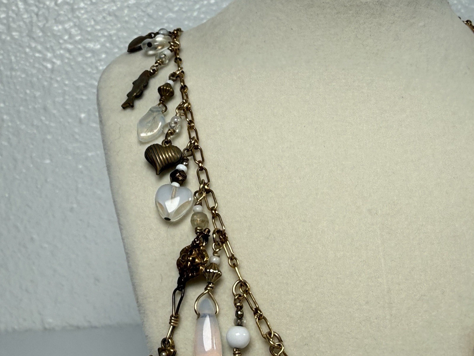 VTG 1/20 14k Gold Filled Charm 21.5” Necklace Cats Hearts Animals Crosses Love