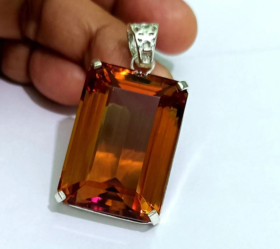 Natural Alexandrite Color Change LG Gemstone 90.30 Ct+ 925 Solid Silver Pendant