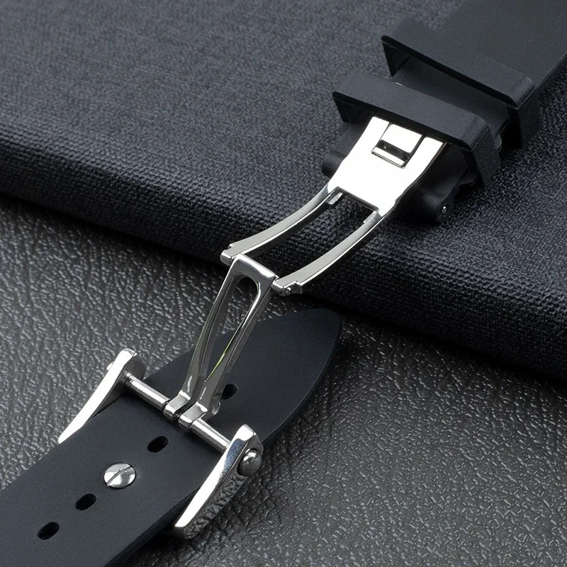 Fits Chopard Mille Miglia Gran Turismo XL 23mm Black Rubber Silicone Watch Strap
