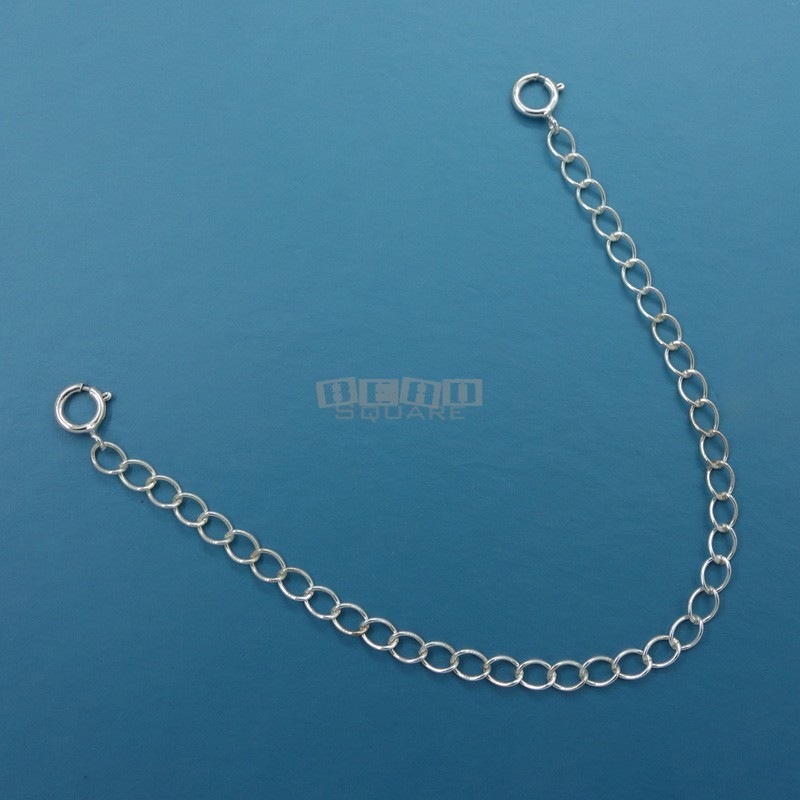 5″ Sterling Silver Double Spring Ring Clasps Curb Link Chain Extender