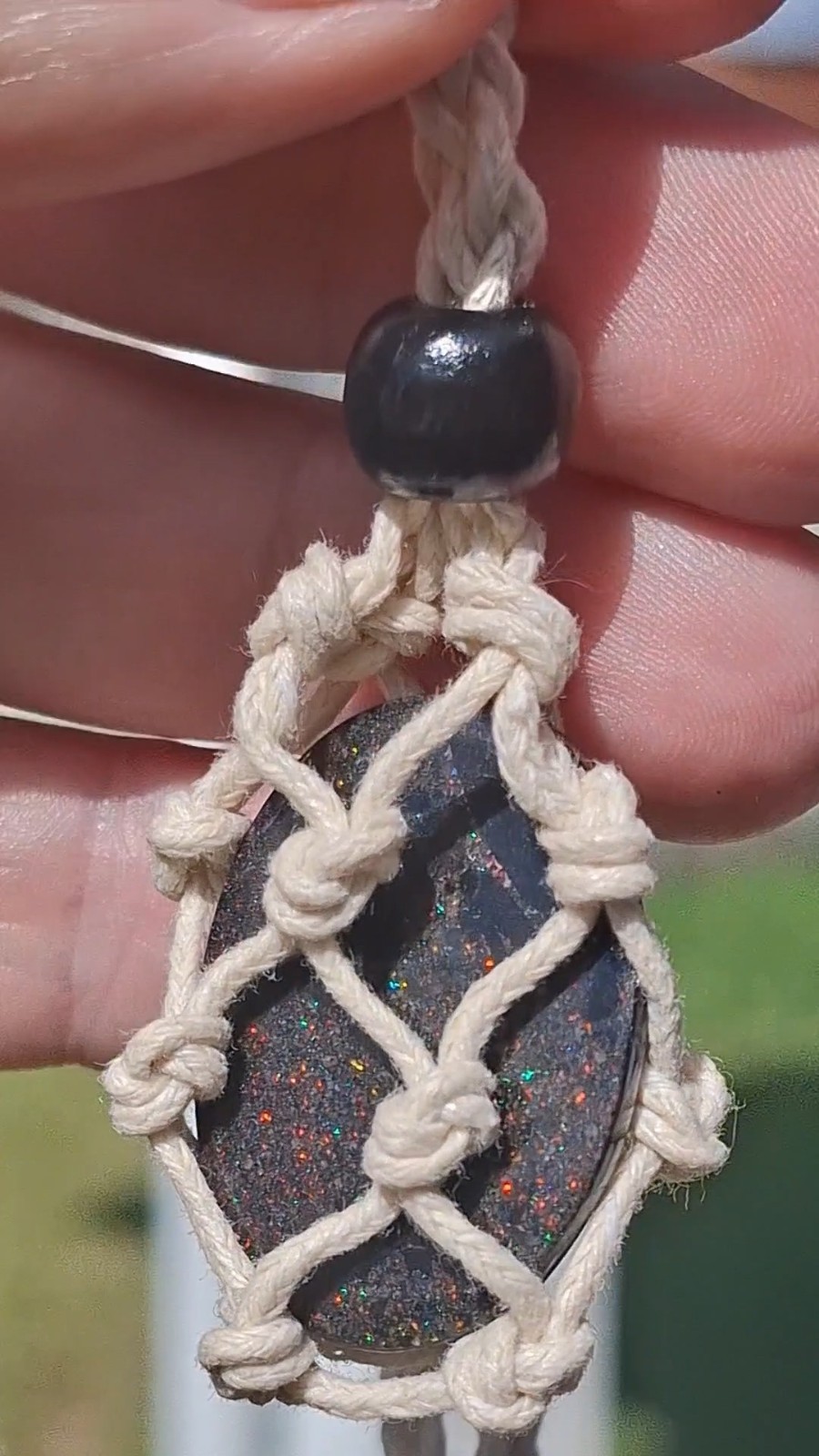 30cts Jundah treated matrix opal. Bright multicolour patterns on both sides