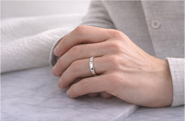 Handcrafted 999 Fine Silver Ring • Comfort Fit Band width 4mm • Engravable