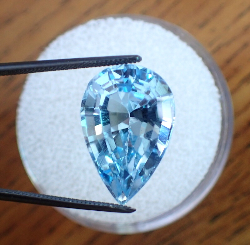 Blue Topaz 8.43 Ct. Genuine Swiss Blue Topaz Pear Shape Loose Stone Gemstone