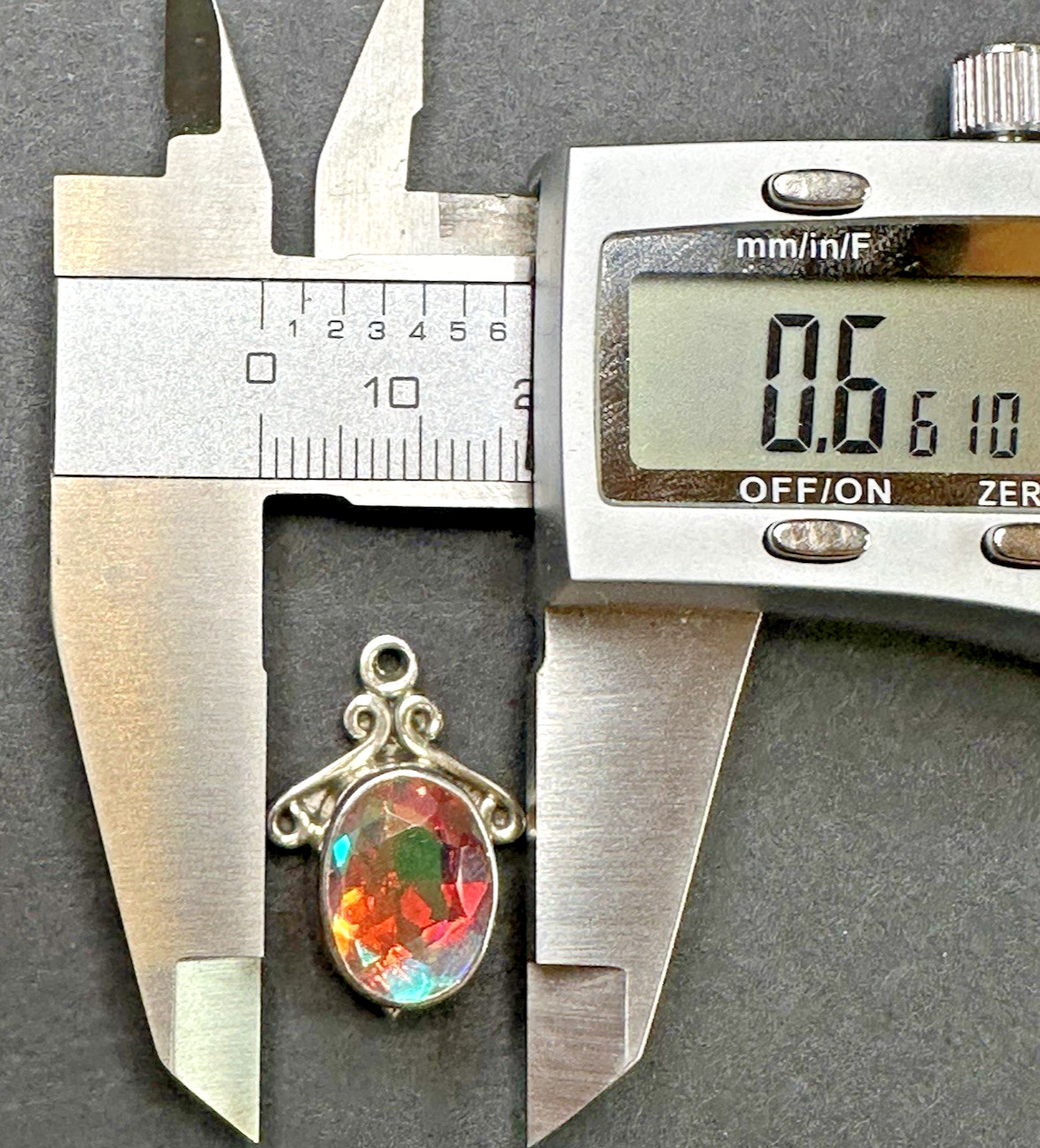 Shiny rainbow colored sparkly 925 pendant AS IS Read Condition