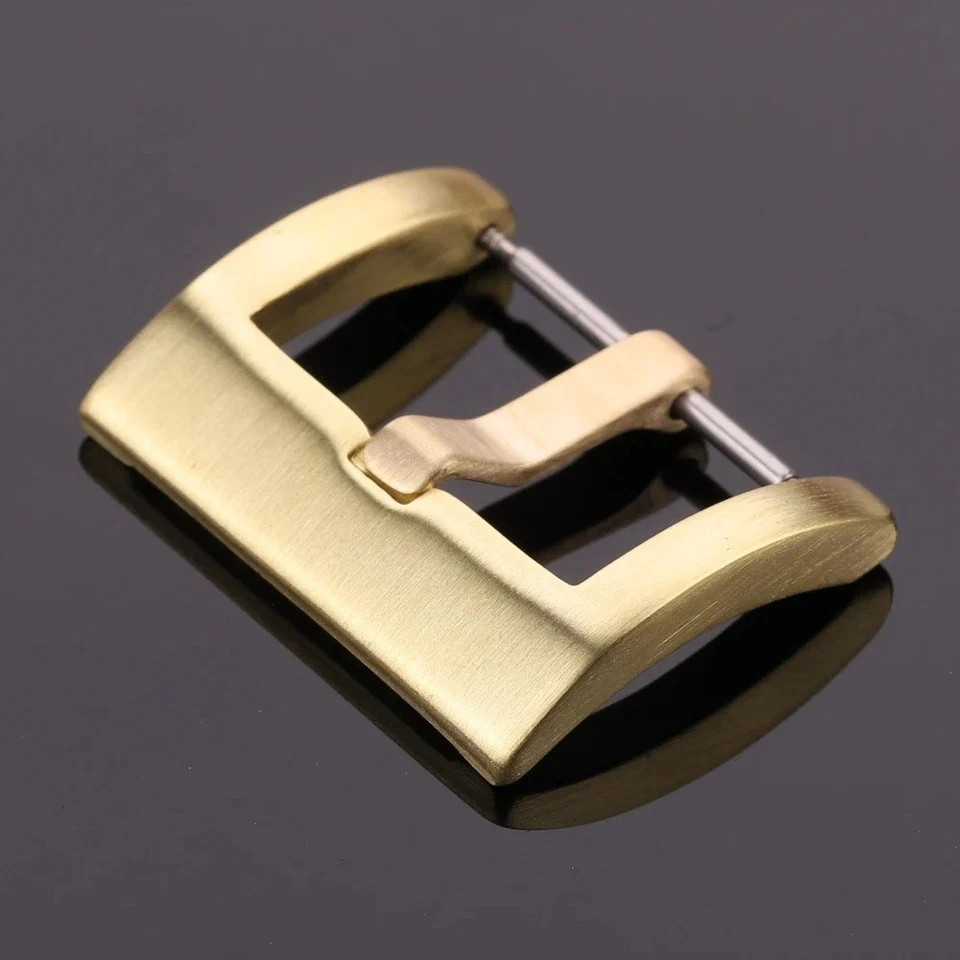 Metal Watch Band Pin Buckle Durable Bronze Solid Copper Strap Clasp 18-24mm