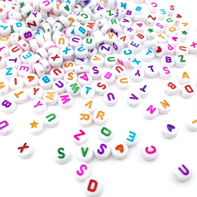 600PCS Gold Plated Beads(4,6,8mm) and Resin Alphabet Beads(6mm) Collection C06