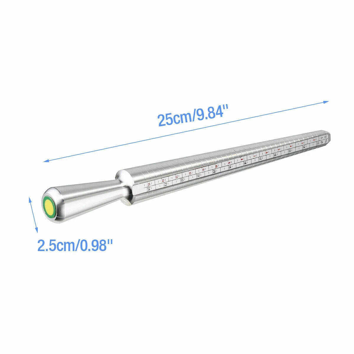 Metal Ring Sizer Guage Mandrel Finger Sizing Measure Stick Standard Jewelry Tool